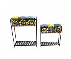 Benzara BM165267 Blumentopf aus Metall, Mehrfarbig, 2er-Set
