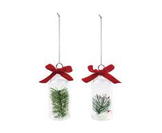 Demdaco Platzkartenhalter Festlich grün 4 x 2 Glasururlaub Ornamente 2er Set