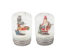 Napco Imports Weihnachtsmann und Schneemann Einmachglas 10,2 cm Glas Weihnachten Wasserkugeln Sortiert 2 Stück