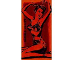 Buyartforless Giant – Mary Double Kette Graphic Modell durch Ricky Morland 55 x 27,5 Poster Kunstdruck Frau Feuerschale Vintage Schild Retro Werbung Dessous