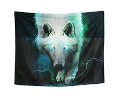 Unbekannt Tier Tapisserie Wand aufhängen Decor Hippie Trippy groß, Tischdecken Wand Grafiken für Home Decor Wolf White