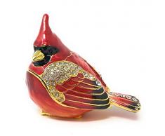 Kubla Craft Schmuckkästchen mit Schmucksteinen, Rot, Schwarz, Gold, 5 cm x 5 cm