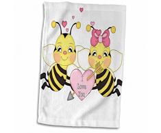3D Rose Cute I Love You Valentine Hummel Pärchen Cartoon Handtuch Sport Handtuch 15x22