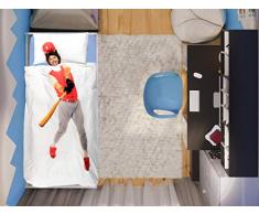 Italian Bed Linen Bettwäsche Kids Digital, 1 Poster Für 1 Person Baseball
