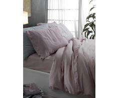 Creole Manila Bettwäsche-Set, für Doppelbett, gestreift, Grau, 3 Einheiten