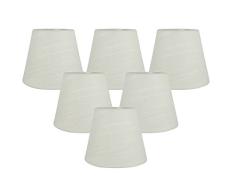 meriville Kronleuchter Lampenschirme, 4-Zoll von 6 von 12,7 cm, Wechselrahmen, Leinen, sand, 6er-Set