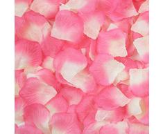 JUYO VONSAN Plastikbeutel Rosenblätter Hochzeit Blumen Gastgeschenken für Sie spezielle Hochzeit 1000pcs Pink Plus White