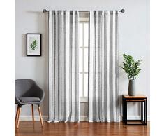 Fragrantex Gardinen, halbschädisch, 160 cm, Grau/Weiß