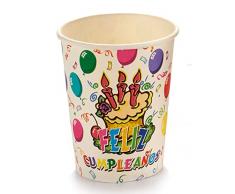 AR 47984 Set 10 Becher Happy Birthday 8 x 7 cm, Pappe
