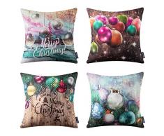 Phantoscope Set von 4 Merry Christmas Dekorative Bunte Ballon Überwurf Kissenbezug Kissenhülle 18 x 18 Zoll 45 x 45 cm