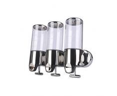 AMotie Pumpen zur Wandmontage, 15 FL. oz. Shampoo- und Seifenspender, Edelstahl, Flasche, Dusche, Haus Hotel, Badezimmer 03# klar (Dreifach-Pumpe)