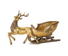 Melrose Hirsch mit Schlitten aus Kunstharz