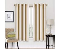 EASELAND Verdunkelungsvorhänge 2 Paneele Set Raumverdunklung Vorhänge Thermoisoliert Solide Ösen Fenster Behandlung Paar für Schlafzimmer, Kinderzimmer, Wohnzimmer, Polyester, dunkelgrau, W52xL63(2 Panels)