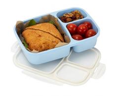 Leakproof, 3 Compartment, Bento Lunch Box, Airtight Food Storage Container - Blue