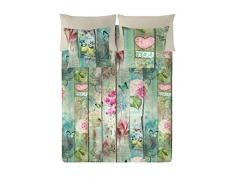 Euromoda Lovers Super King, grün/beige, Bett mit 180 cm Breite (260 x 220 cm)