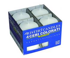 Cereria di Giorgio risthò Stumpenkerzen, Wachs, Weiß, 10 x 10 x 7 cm, 4 Stück