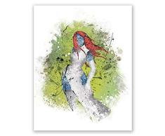 PGbureau Xmen Mystique Poster – Superhelden-Aquarell-inspiriertes Wandbild – Drucke für Kinder – Kinderzimmer Decor 8x10