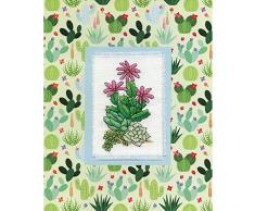 Tobin 4472 Kreuzstich-Set, Kaktus, 3 x 4,5 cm, mehrfarbig