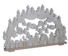 SchwibboLa 3-105 Erzgebirgischer Doppelt Beleuchteter Schwibbogen mit Zertifizierung 3-105, 70 x 42 cm