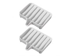 Inovat Seifenschale Halter mit Abfluss, Seifenretter, Duschablage für Badezimmer für einfache Reinigung, trocken, verlängert die Lebensdauer der Seife 4.3 x 3.1 x 0.9 grau