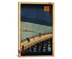 iCanvasART 1 Stück plötzlichen Dusche über shin-Ohashi Brücke und Atake, 40 x 26/1.5 Depth