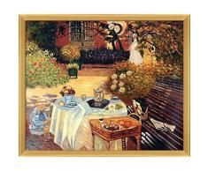 La Pastiche The Luncheon Ölgemälde, gerahmt, 56 x 66 cm, goldfarben