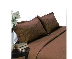 ALL FOR YOU Alle für Sie 2-teilig Bestickt Kissen Shams-King Size-White Farbe (King Size, Weiß), Mikrofaser, braun, King Size