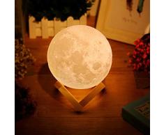 Uten AGM 3D Mondlicht Touch-Sensor Tisch, dimmbar, Farbwechsel-LED Baby Nachttischlampe, gelb, groß / 15 cm