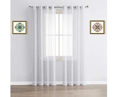 Warm Home Designs Schal für Fenster, hochwertig, durchsichtig, Beige Extra Langer Volant Schal Sieht toll als Fensterdekoration für jeden Raum im Haus, Textil, weiß, 2 Panels: 54 x 108 Each