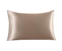 LuxSilk 2030 Kissenbezug, 100% natürliche Seide, hypoallergen, Queensize 20 * 30 Taupe