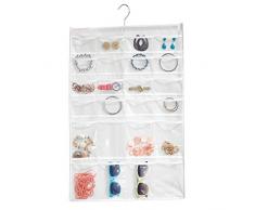 InterDesign Aldo Organizer/Aufbewahrungslösung zum Aufhängen an Tür/Wand, aus Stoff, für Handtaschen, Spielzeug, Baby-/Kinder-Kleidung Schmuckbehälter weiß