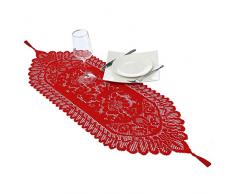 rockcloud Spitze Tischläufer für Hochzeit Bankett Dekoration, Weihnachten Party Tischdeko, Polyester, rot, 13 x 35