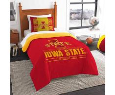 Offiziell Lizenziertes NCAA Modern Take Schmusetuch und Kissenbezug, Unisex-Erwachsene, Scharlachrot, Twin