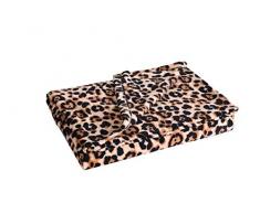 MarCielo Fleece Überwurf Decke, 127 x 152,4 cm Lap Fleece Decken, Polyester-Mischgewebe, Leopard, 50X60