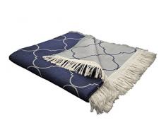 Adam Wohndecke, 100% Bio-Baumwolle, azulon-hellkiesel, 145 x 190 cm