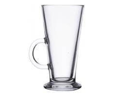 Royal Leerdam 920314 Acapulco Kaffeeglas mit Henkel, 280 ml, Glas, transparent, 12 Stück