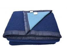 Comptoir du Linge lai522mar Decke, Wolle, Marineblau/Vergissmeinnicht, 240 x 220 cm