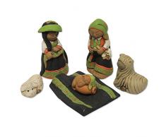 NOVICA Keramik Krippe, innerhalb Misti-Parent (225879-p) geboren in Colca