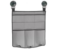 iDesign 09530EU Turn-N-Lock Dusch-Caddy aus Gewebe für Shampoo, Conditioner, 17,78 x 4,45 x 33,02 cm, hellgrau/dunkelgrau, Seife Plastik