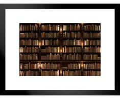 Poster Foundry Twostoried Bücherregal Old Books 26x20 inches Matted Framed Poster