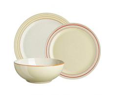 Denby VER-12PC Heritage-Veranda Geschirr-Set, 12 PPS (Geschirr, Salatteller, Müslischale) Einheitsgröße, Gelb