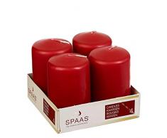 Ivyline S0042001013 Stumpenkerze, 50/80 mm, rot (4 Stück)