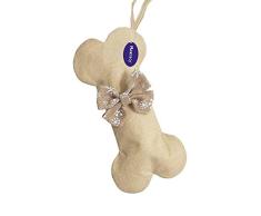 Maxracy 2 Stück Jute, Weihnachtsstrümpfe, Weihnachtsstrümpfe, Kamin, hängende Knochenform mit Fliege und Hängeschlaufe für Haustiere, Hunde, Urlaubsdekoration, Ornamente zum Basteln Snow Bowtie