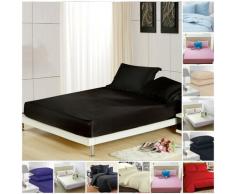 Highliving Spannbetttuch, Schwarz, Einzelbett