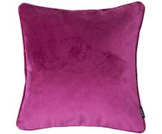 McAlister Textilien Kissenbezug matt Samt in Fuchsia Pink 43 x 43 cm für Samtkissen griffester Samt edel paspeliert, erhältlich in 25 Farben Kissenhülle für Sofakissen für Sofa, Couch