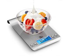Uten Digitale Küchenwaage, ultradünn, Multifunktions-Edelstahl-Haken-Design, Lebensmittelwaage, 5 kg, mit beleuchtetem LCD-Display