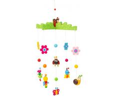 small foot 11401 Mobile Frühlingstraum aus Holz, mit bunten Tieren und Blumen, Baby Zimmer Dekoration, Mehrfarbig, Normal