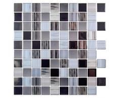 Truu Design CTG Wandfliesen, glänzend, quadratisch, zum Abziehen und Aufkleben, 25,4 x 25,4 cm, Blaugrün, 6 Stück 10 x 10 inches hellblau