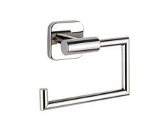 WENKO Toilettenpapierhalter Mezzano, Papierrollenhalter hält das WC-Papier griffbereit, aus hochwertigem, glänzendem Edelstahl rostfrei, 15 x 11 x 6 cm