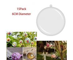 Katahomie Dekokugel für Weihnachten, Kunststoff, 60 mm Durchmesser, 15 Stück